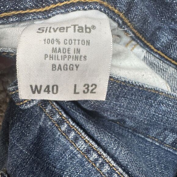 VTG 90’s Levis SilverTab Baggy Jeans Men’s 40X32 Blue Denim Y2K Wide Leg Vintage - Picture 11 of 14
